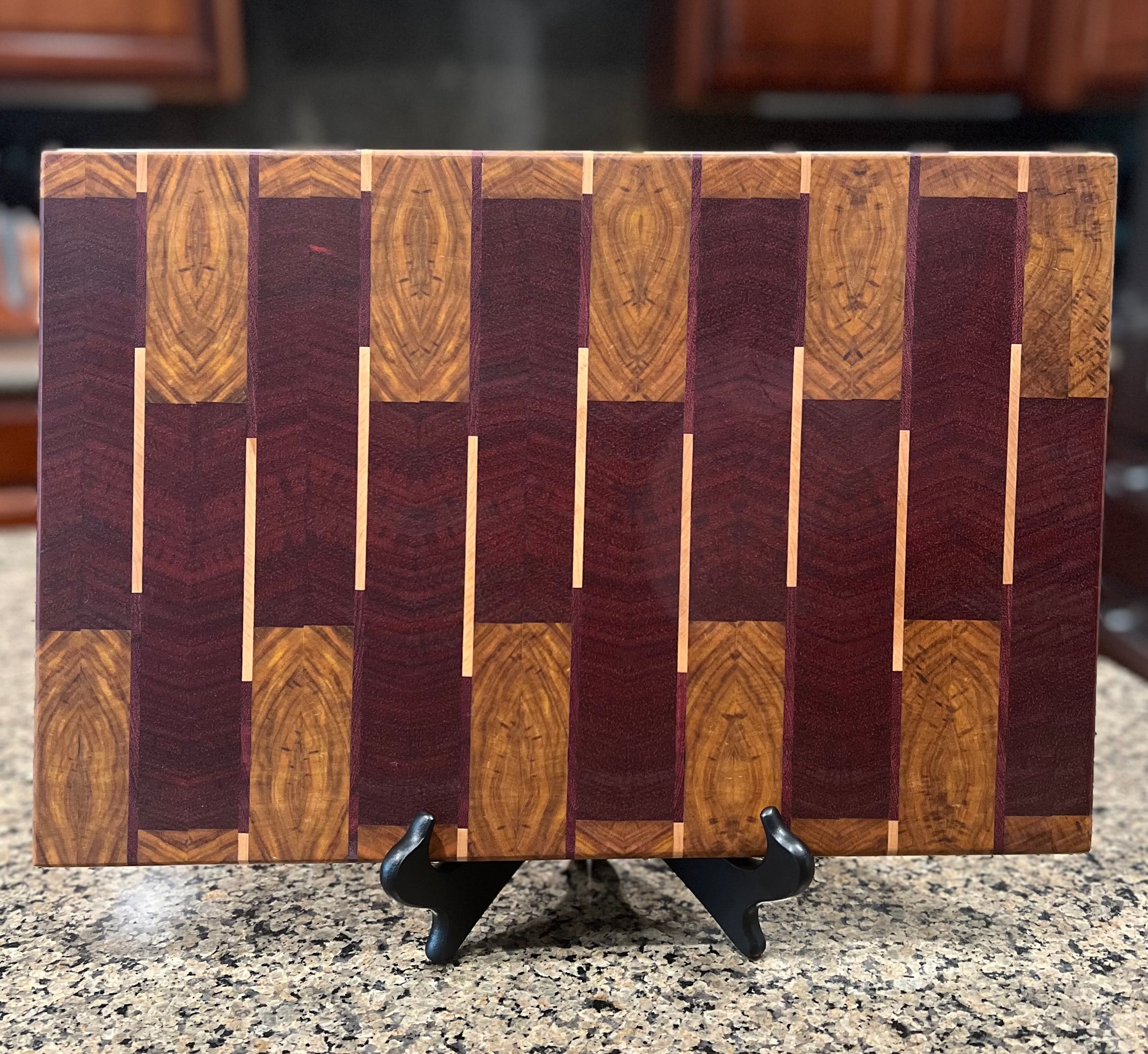 Padauk, Canary wood, Purpleheart and Walnut Cutting Board high quality